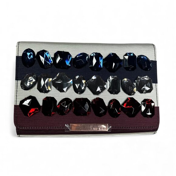 Ted Baker Isebela Embellished Stripe Crossbody Clutch Bag - Picture 1 of 7